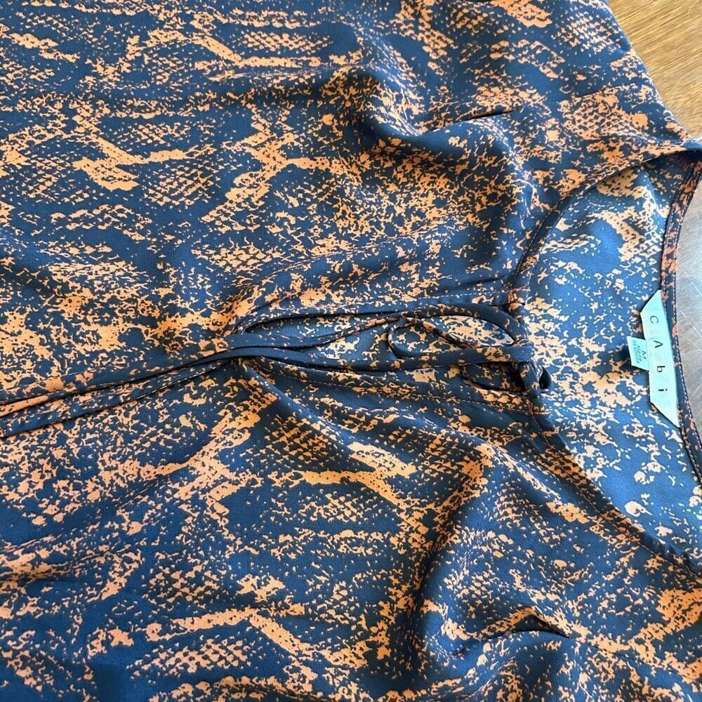 Cabi Women’s Python Print Border Wrap Blouse Size… - image 4